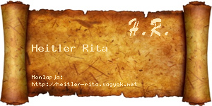 Heitler Rita névjegykártya